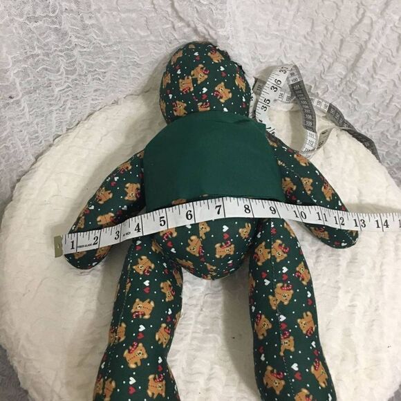 Christmas Vtg Green Teddy Bear - Picture 9 of 9